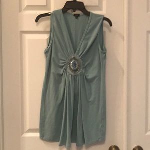 Blue and sequin sleeveless shirt